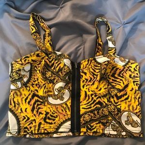 Topshop Versace like print crop top